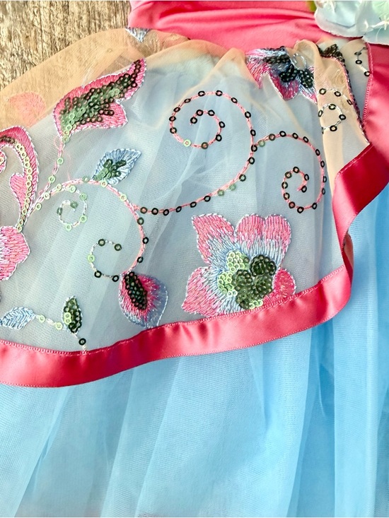 Weissman XSC 4T Dance Dress Style 10822 Pink Blue Sequin Tulle Costume - Picture 3 of 10